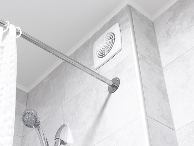 Bathroom ventilation fan in modern interior design apartment
