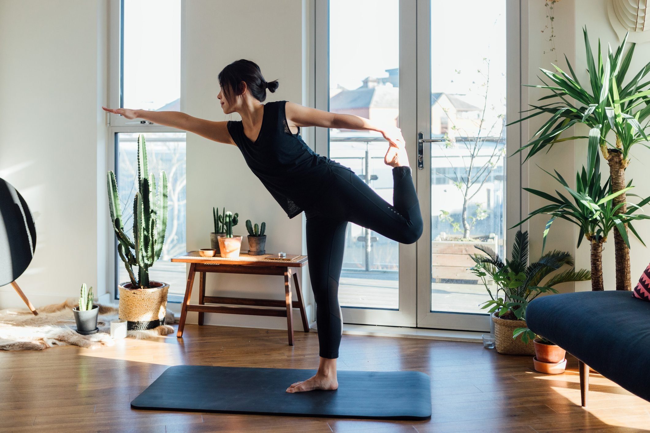 Healthy Booze Alternatives - Woman practicing yoga