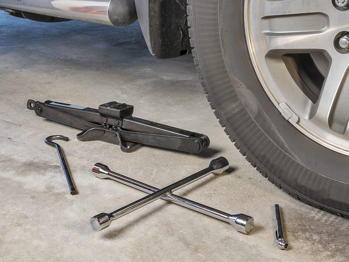 Car emergency kit - tire iron and jack