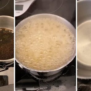 TikTok Hack showing how to clean pots and pans