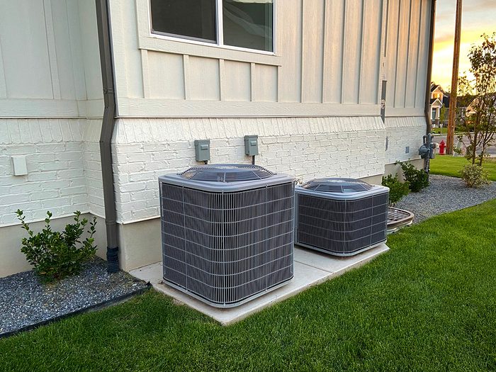 Central air conditioning units in summer