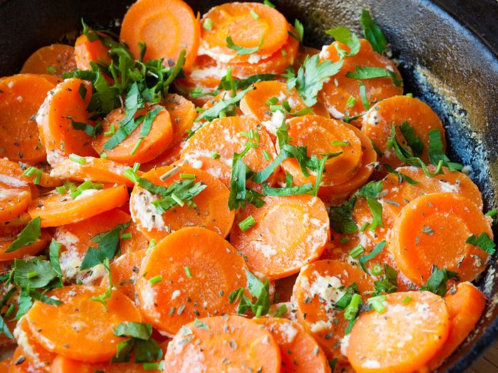 carrot stew with yogurt and parsley, food