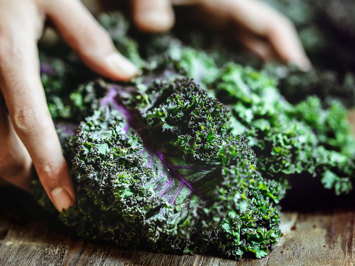 foods that prevent cancer - Closeup of fresh green kale