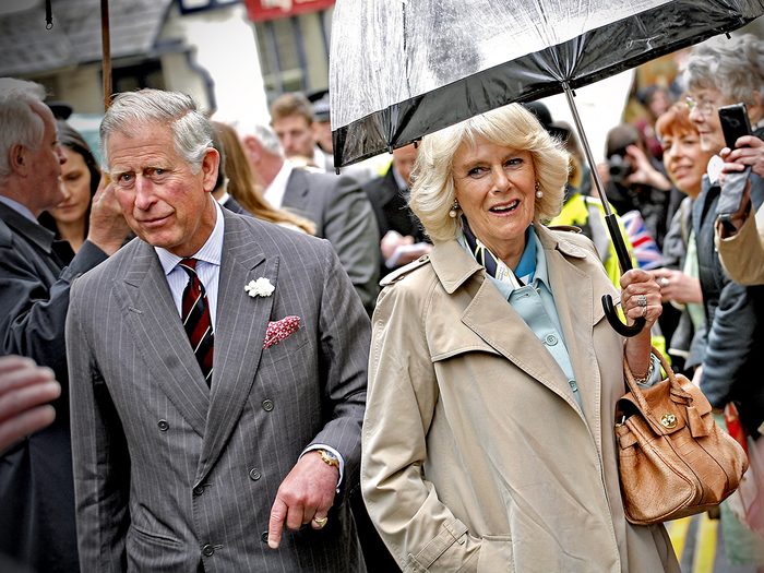 Prince Charles and Camilla greeting crowds