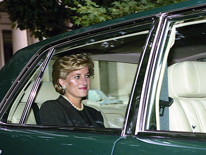 Princess Diana in green car