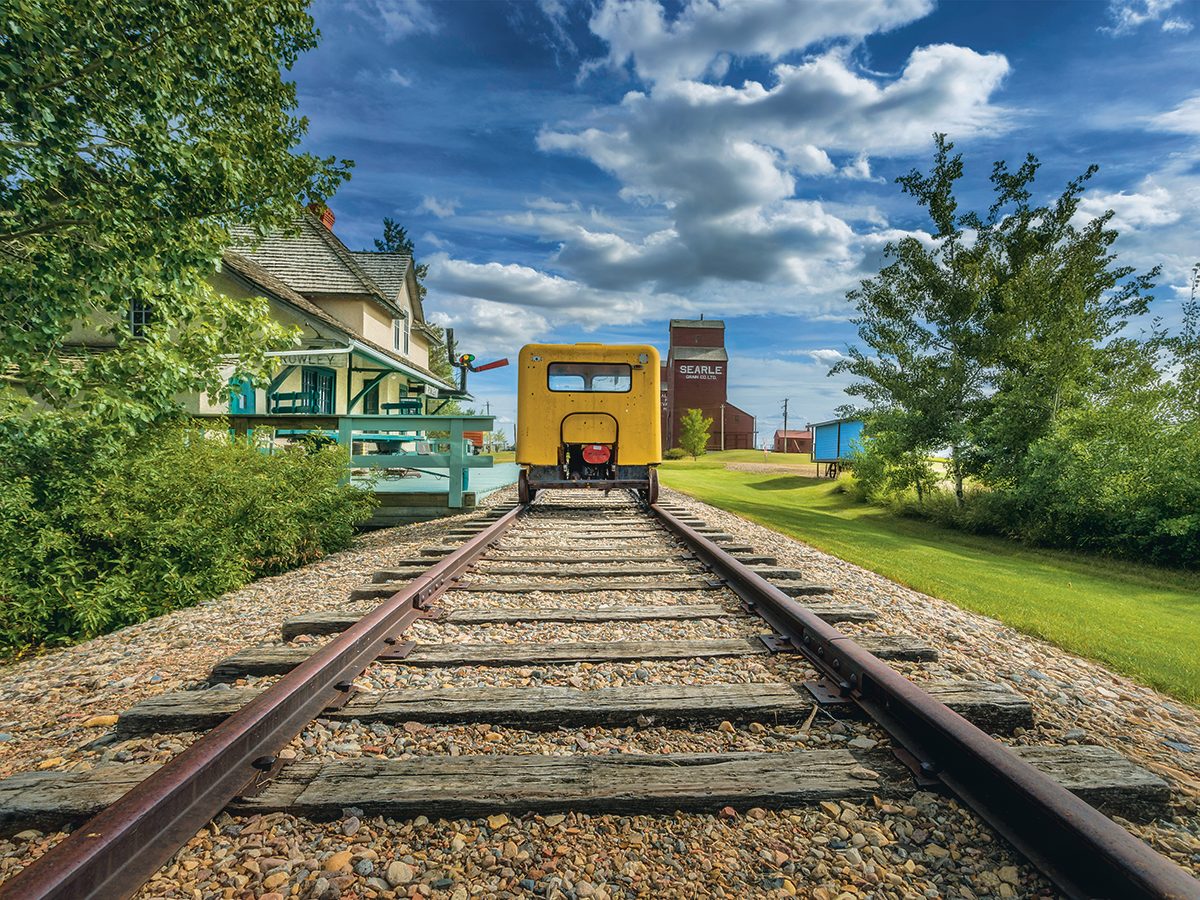 Southern Alberta - yellow railway car