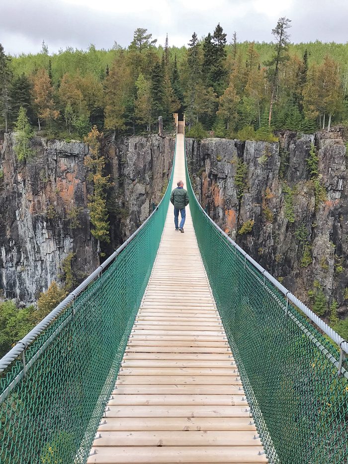 A suspension bridge near Thunder Bay