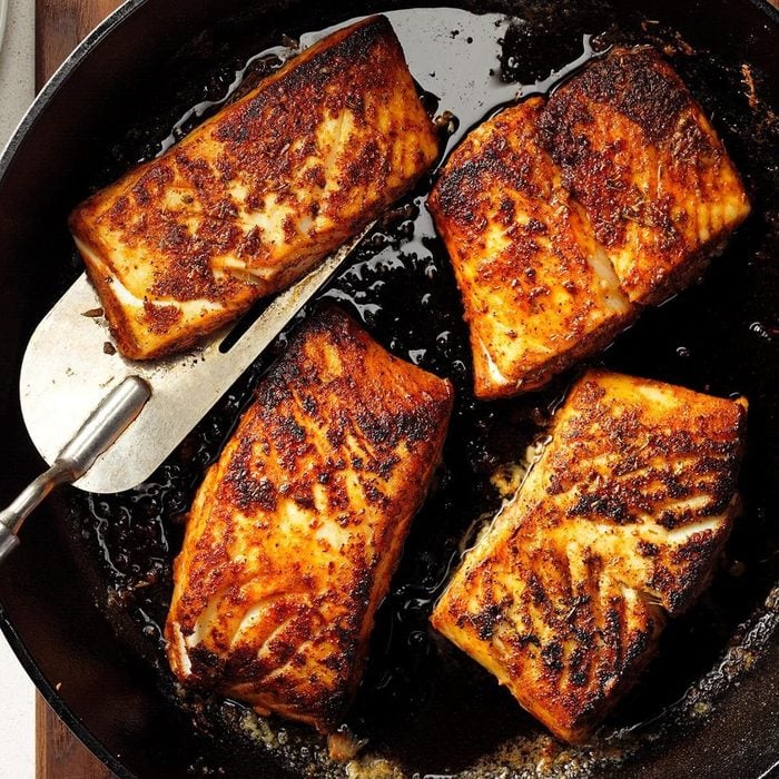 low carb dinner ideas - Blackened Halibut