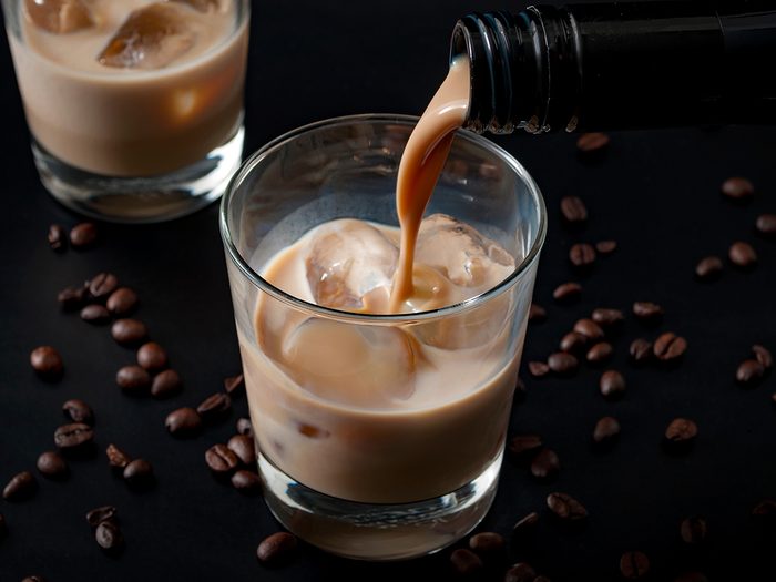 Baileys and coffee in glass
