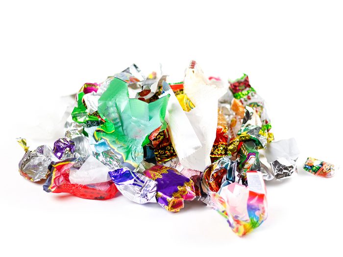 How to lose weight without exercise - empty candy wrappers