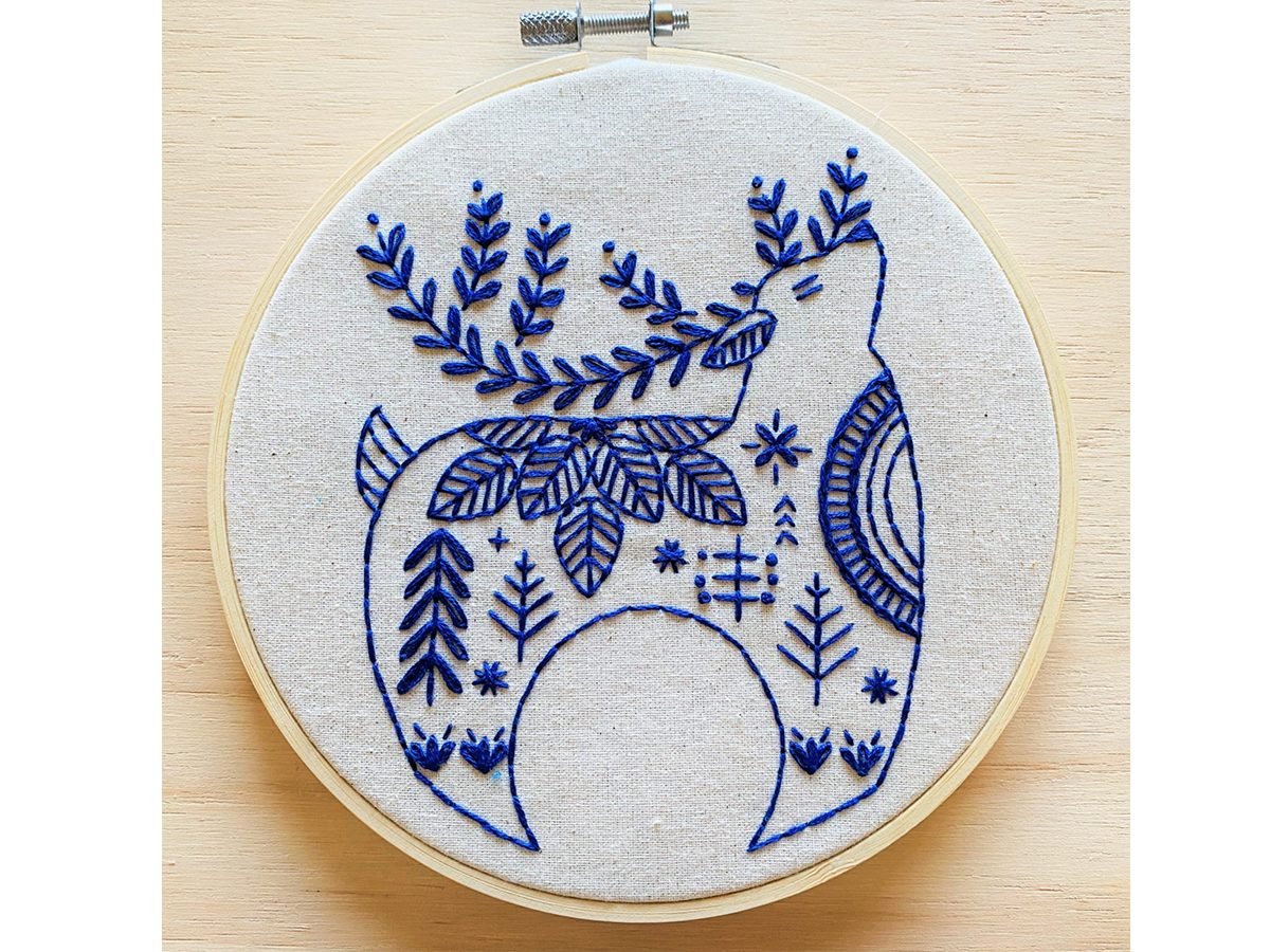 Holiday Hygge Reindeer Complete Embroidery Kit