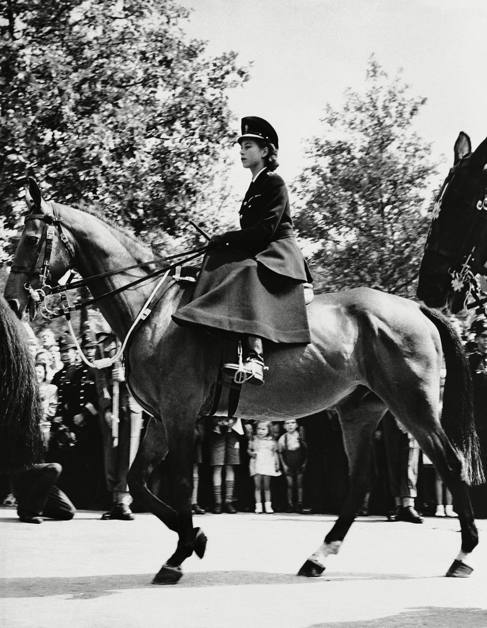 Princess Elizabeth in her first appearance on horseback