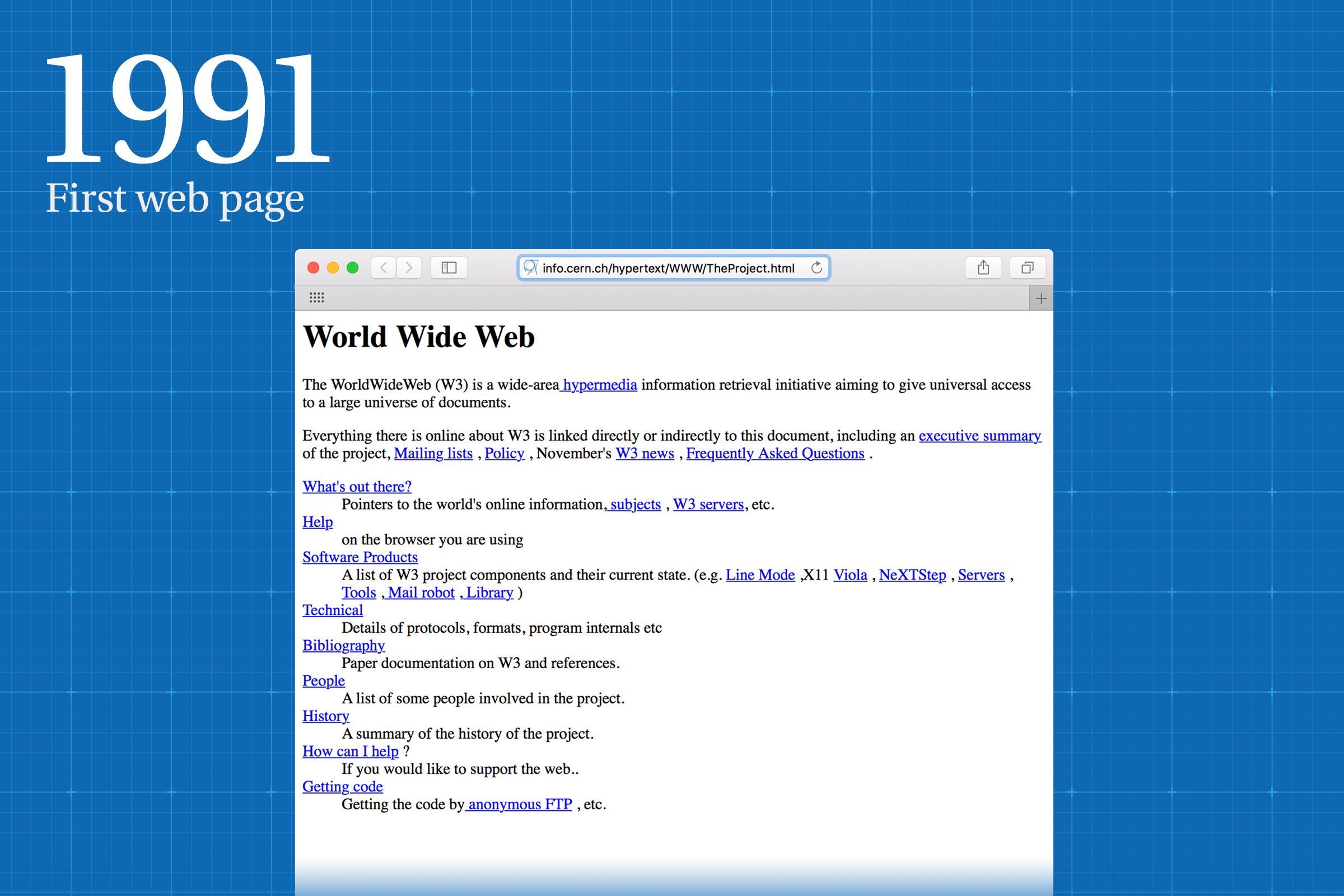 1991: The first web page