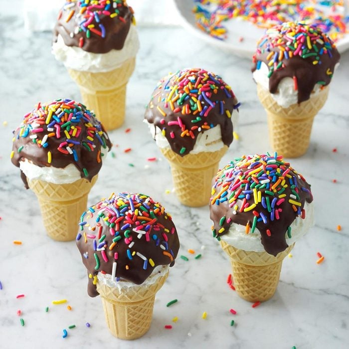 cake mix recipes - Chocolate dipped ice cream cone cupcakes recipe