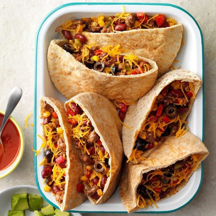 quick dinner recipes - Day 26: Hearty Pita Tacos