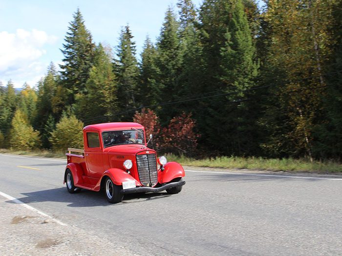 Vintage Red Truck on road
