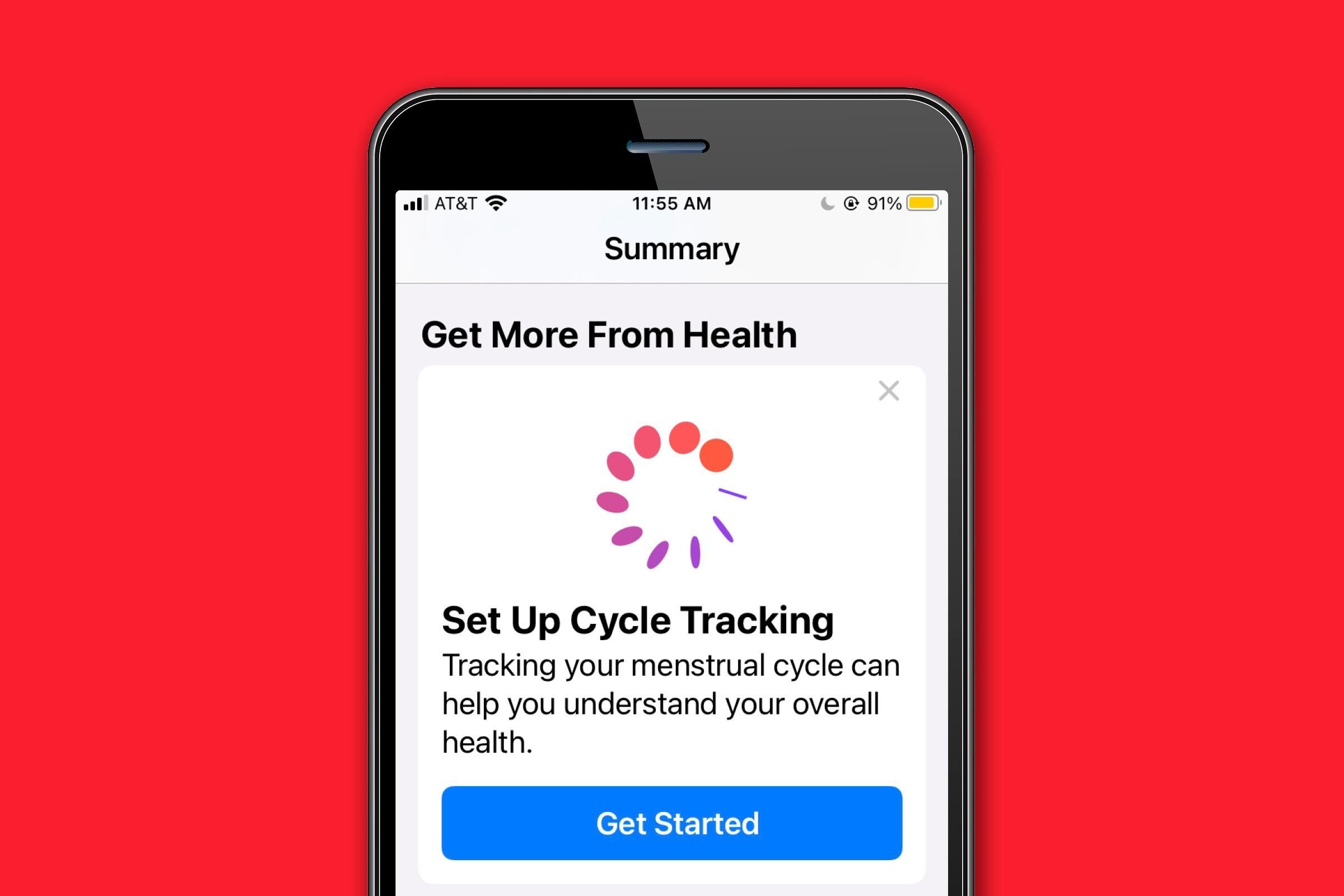 Track your menstrual cycle and other health data