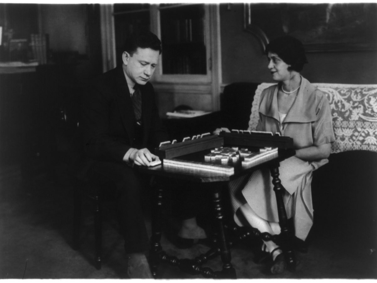 Mahjong 1920s - Alma Gluck and her husband playing mahjong, March 4, 1924
