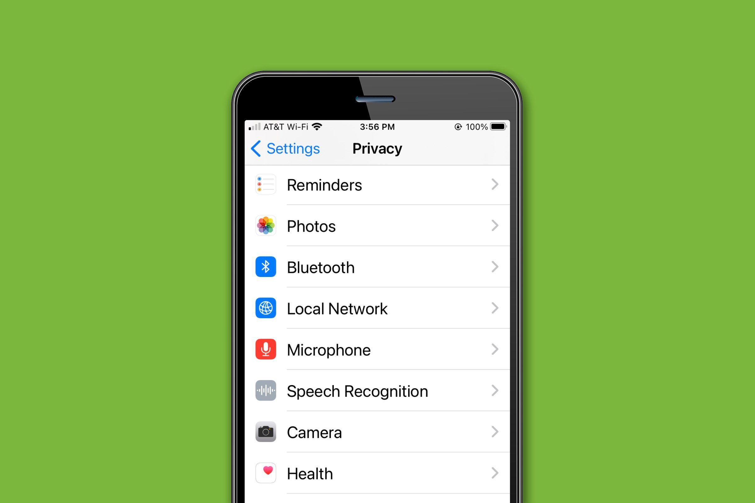 iPhone privacy settings menu
