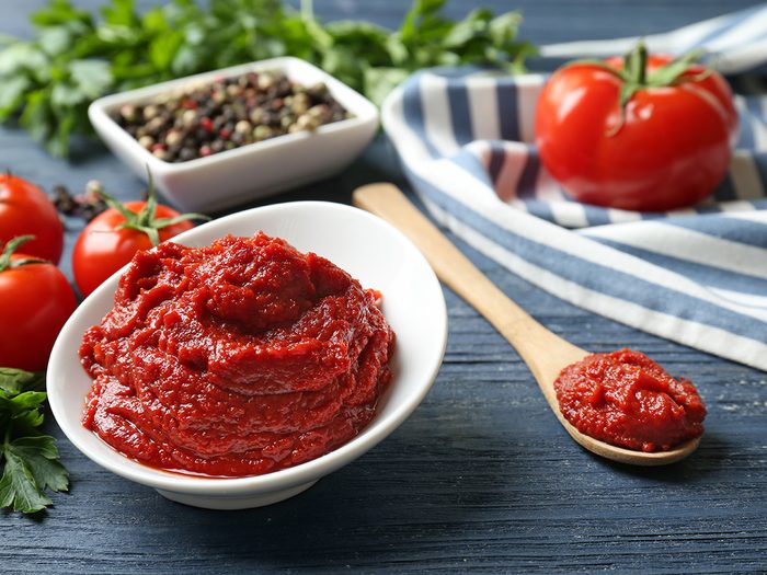 Reduce food waste - spoon of tomato paste
