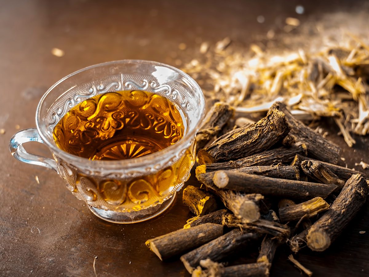 Licorice root its powder in tea.