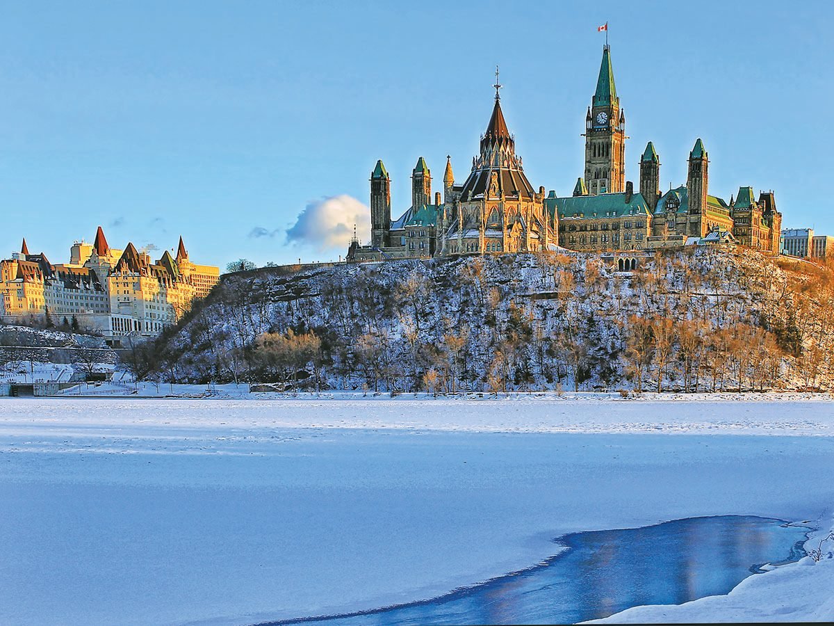 Parliament Hill (foreground) And The Fairmont Château Laurier