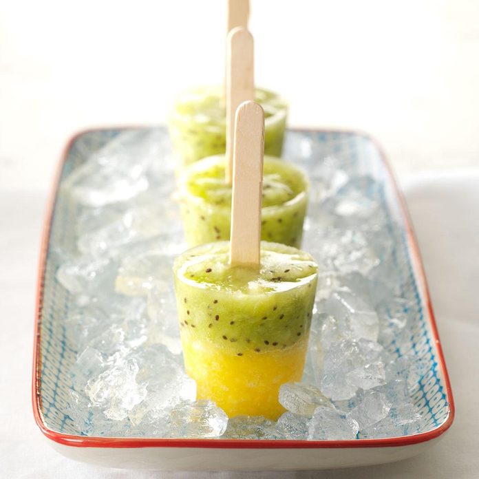 frozen pineapple-kiwi pops - popsicle recipes