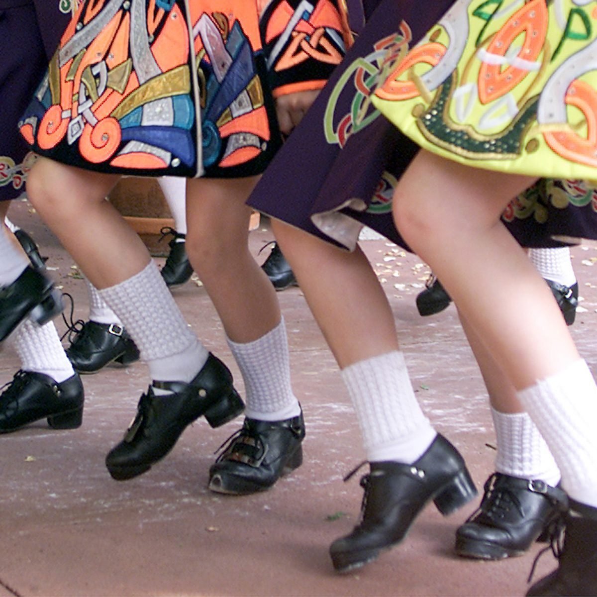 A Group Of Students Who Varied Aged, The Irish Step Dance For The Da