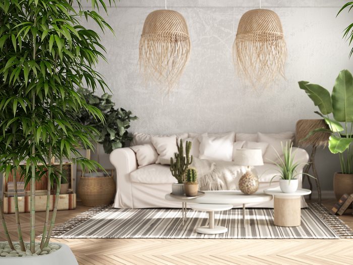 Lucky things - living room with bamboo