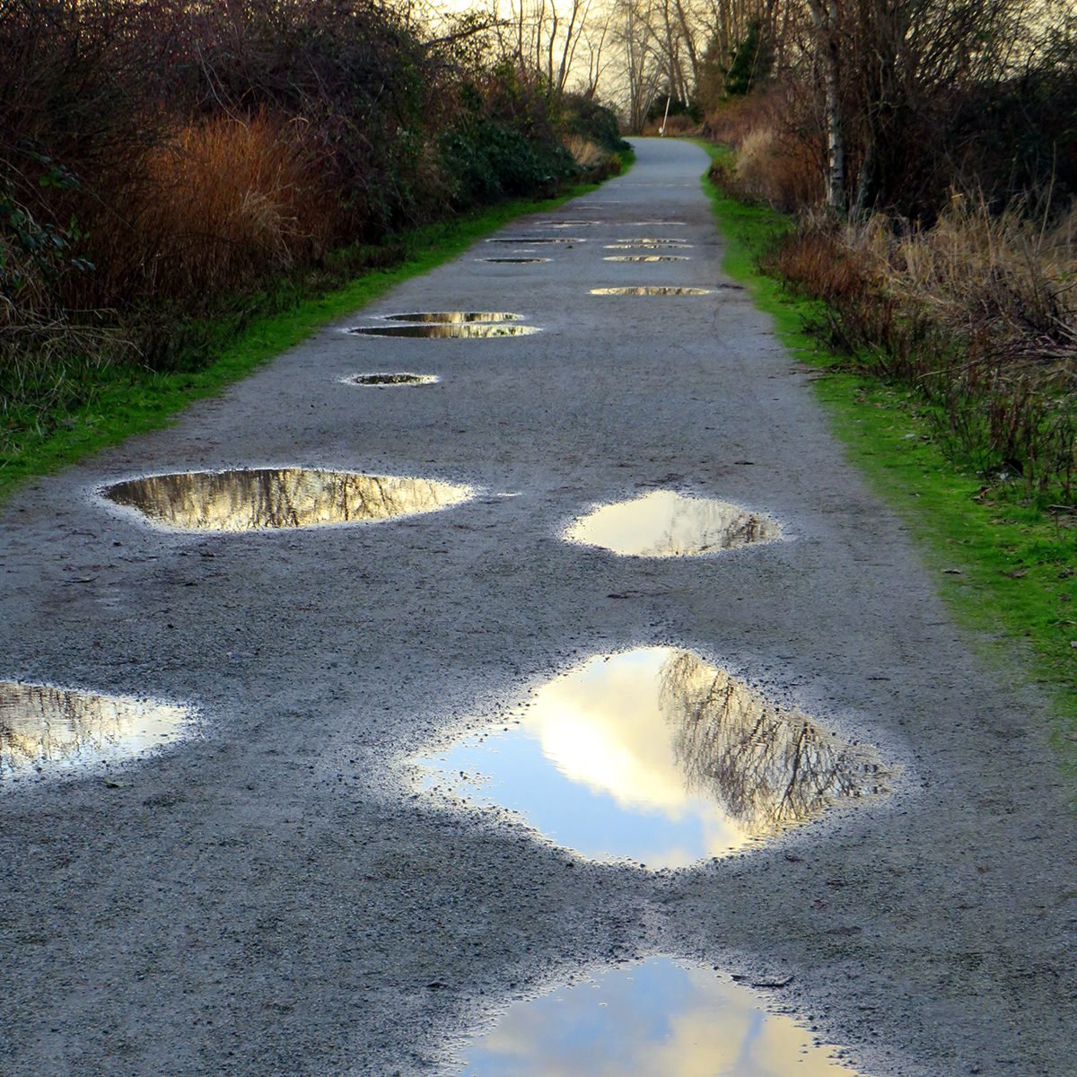 My Happy Place - lane filled with puddles