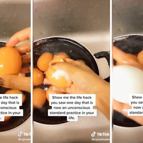 Peeling hard boiled eggs hack