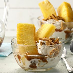 Tropical Desserts - Warm Pineapple Sundaes With Rum Sauce