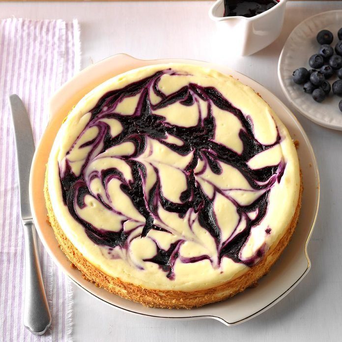 Contest-Winning Blueberry Swirl Cheesecake recipe