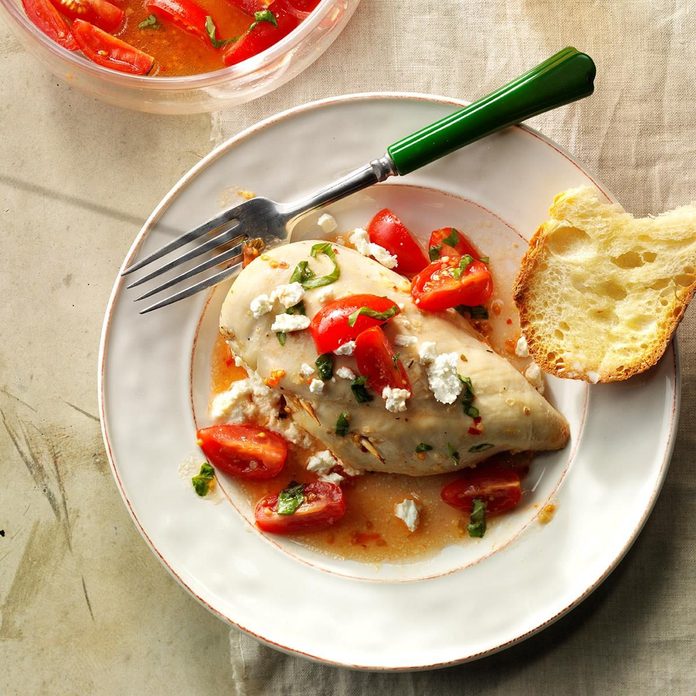 Stuffed Chicken With Marinated Tomatoes recipe