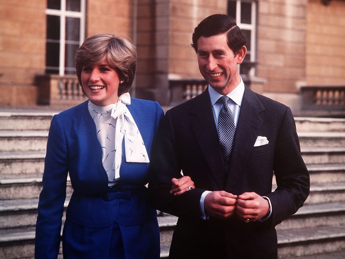 Prince Charles and Princess Diana wedding engagement announcement at Buckingham Palace
