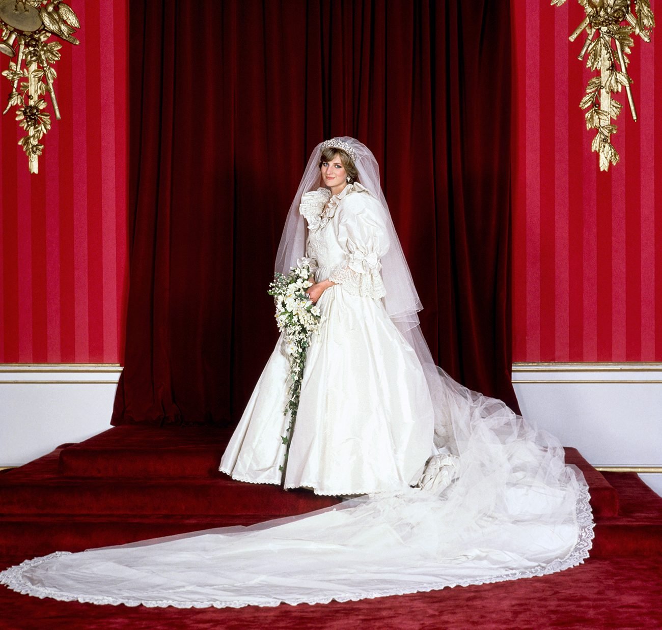 Princess Diana in her wedding dress