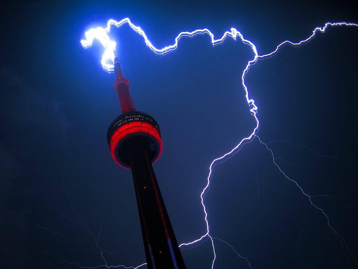 Spring forecast Canada - CN Tower lightning strike