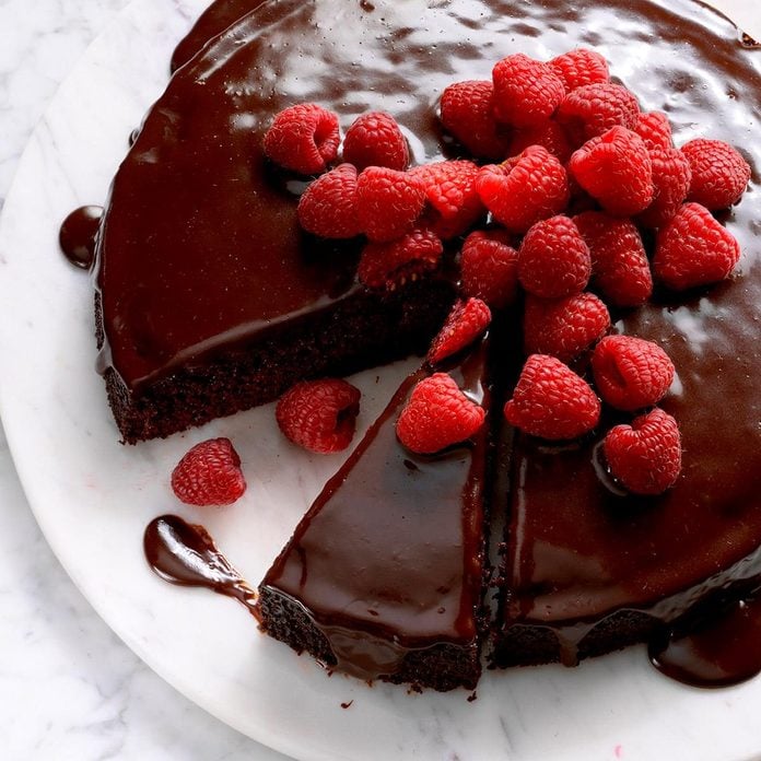 Ganache-Topped Chocolate Cake