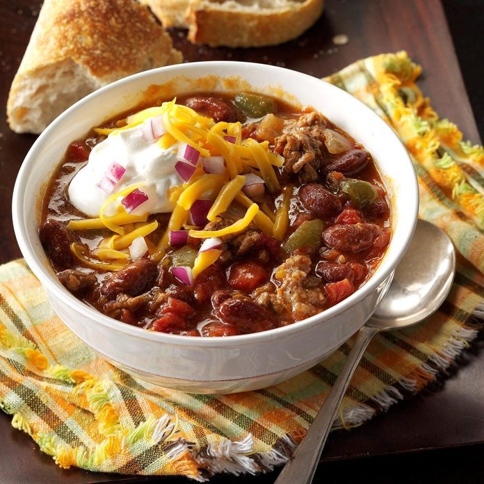 Slow-Cooked Chunky Chili - freezer dinners