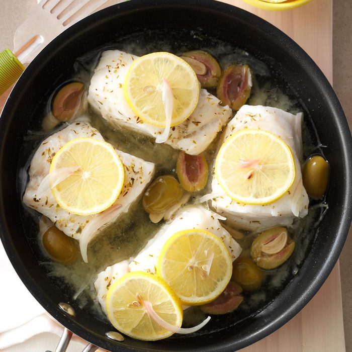 Stuffed-Olive Cod - mediterranean meal plan