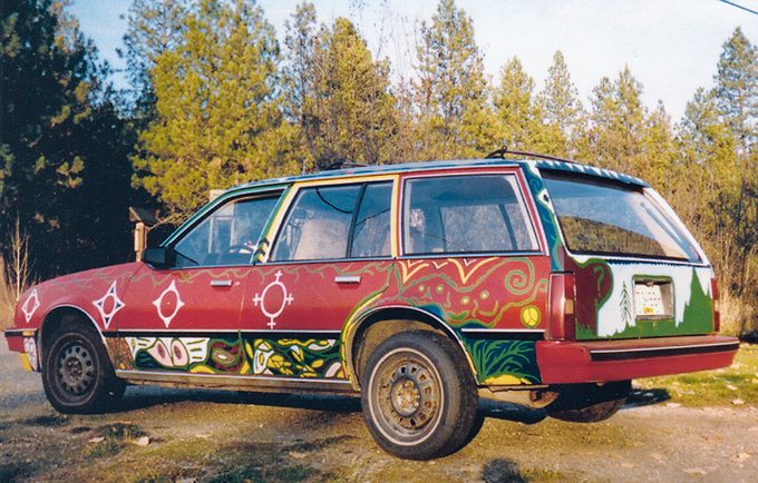 car with one-of-a-kind paint job - front view