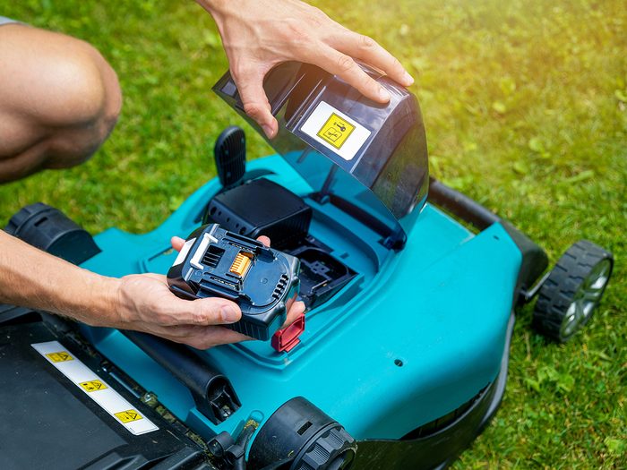 Eco-friendly lawn care - battery powered lawn mower