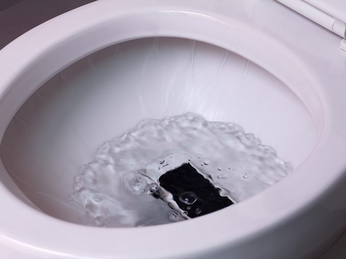 smart phone wet fell in the toilet bowl