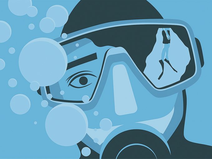 Illustration of scuba diver