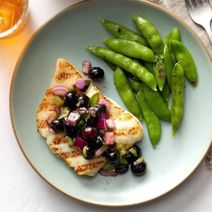 Grilled Halibut with Blueberry Salsa recipe