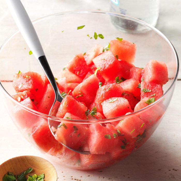 Easy Summer Salad - Mint Watermelon Salad