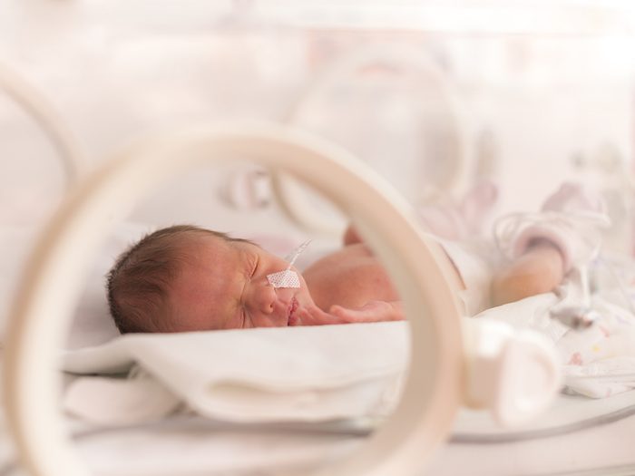 Baby terms - premature baby in incubator