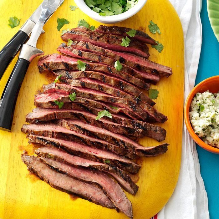 Flank Steak with Cilantro & Blue Cheese Butter recipe