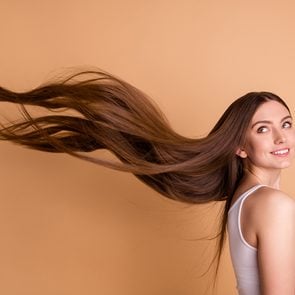Hair secrets - woman with long beautiful hair