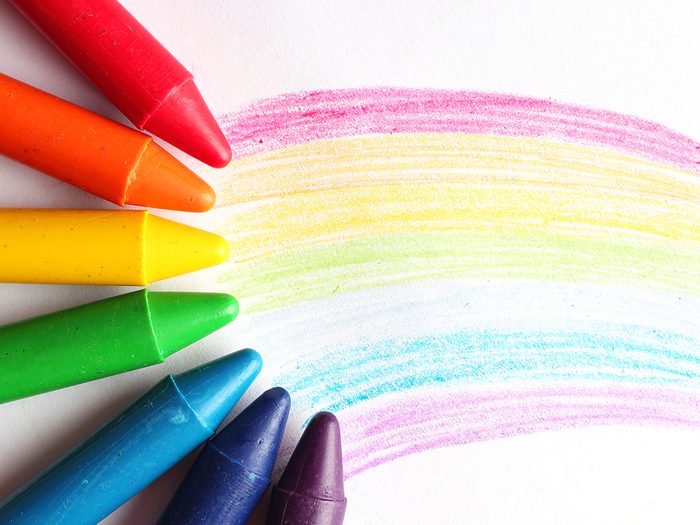 Steel wool uses - multi-coloured crayons